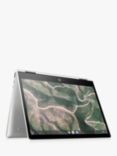 HP Chromebook  x360 12b-ca0001na Convertible Laptop, Intel Pentium Processor, 4GB RAM, 64GB eMMC, 12” Touch Screen, Natural Silver