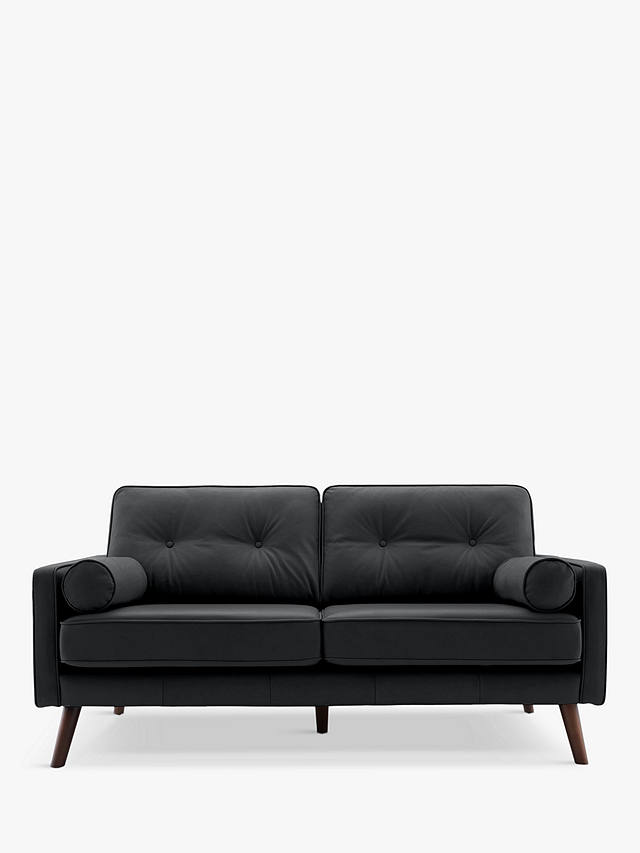 2 Seater Leather Sofa Capri Black, Vintage Black Leather Sofa