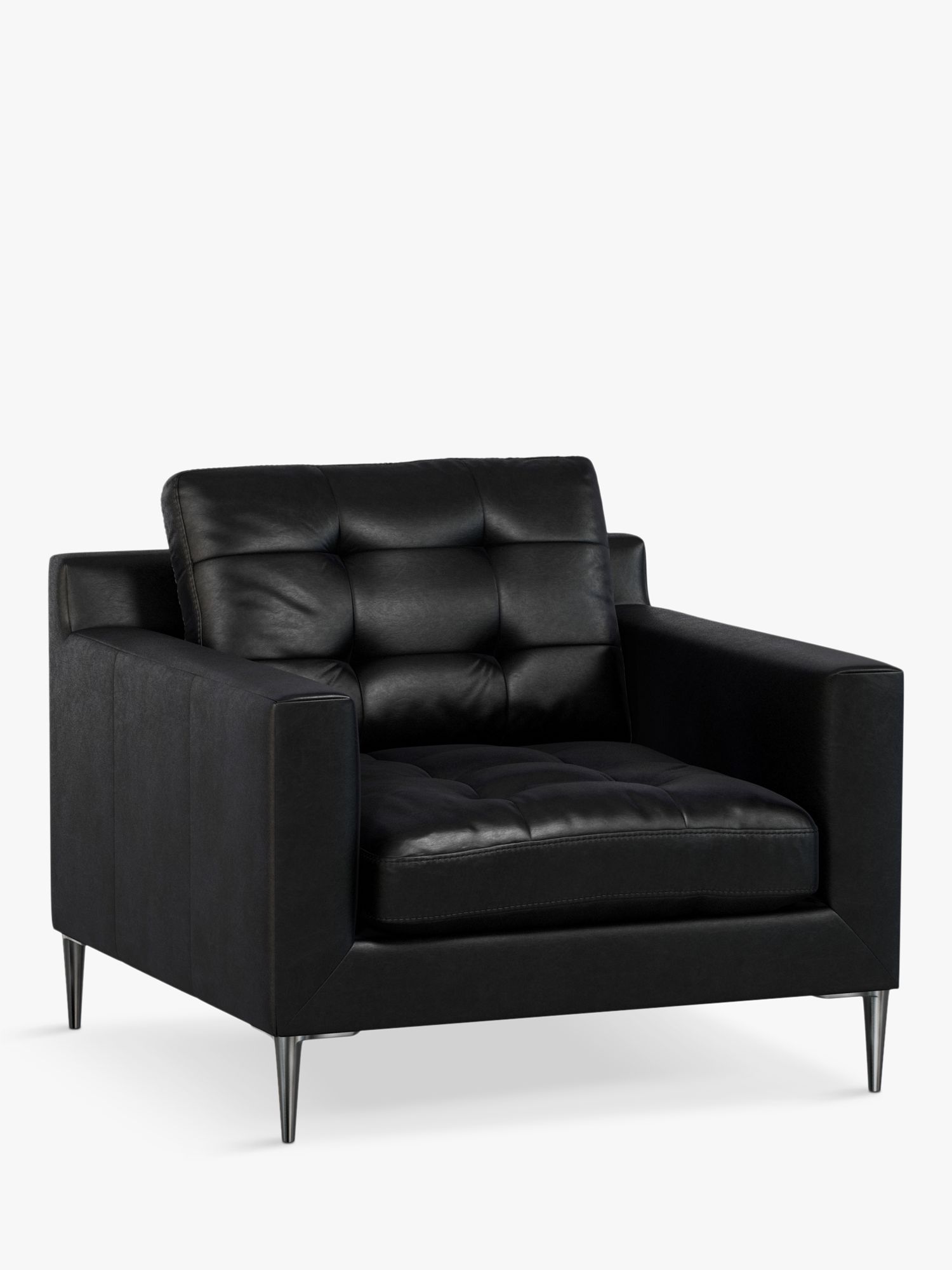 John Lewis Draper Leather Armchair, Metal Leg