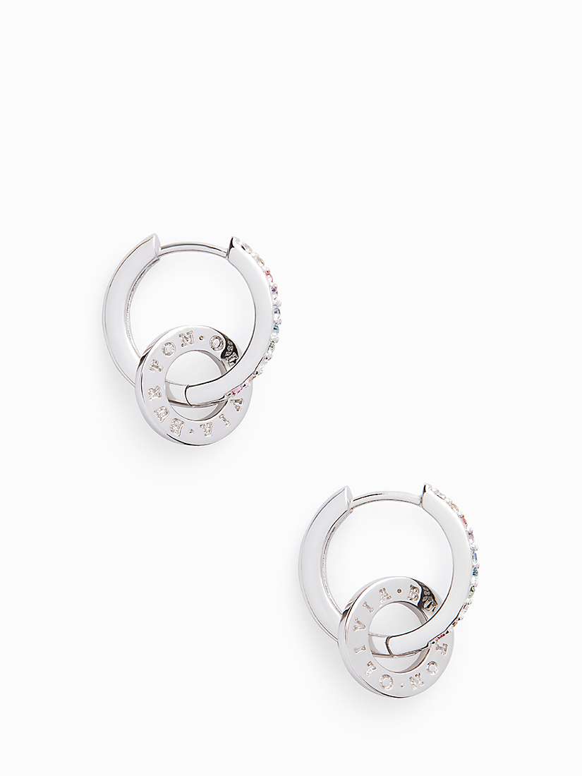 Buy Olivia Burton Crystal Circle Drop Hoop Earrings, Silver OBJRBE01 Online at johnlewis.com