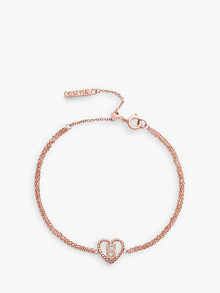 Olivia Burton Heart Initial Double Chain Bracelet
