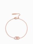 Olivia Burton Crystal Double Circle Chain Bracelet, Rose Gold OBJRBB03