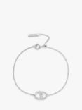 Olivia Burton Crystal Double Circle Chain Bracelet, Silver OBJRBB01