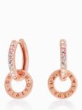 Olivia Burton Crystal Circle Drop Hoop Earrings, Rose Gold OBJRBE03