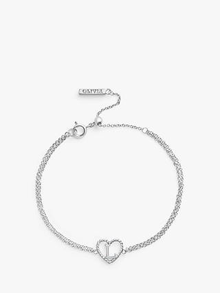 Olivia Burton Heart Initial Double Chain Bracelet