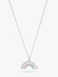 Olivia Burton Crystal Rainbow Pendant Necklace, Silver OBJRBN01