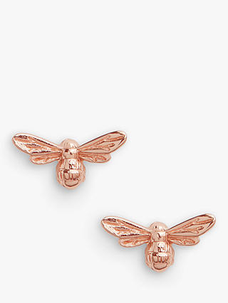Olivia Burton Textured Bee Stud Earrings, Rose Gold OBJAME24N