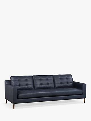 John Lewis & Partners Draper Leather Grand 4 Seater Sofa, Dark Leg