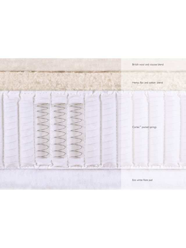 John Lewis & Partners Natural Collection Hemp 2500, Double, Firm Tension Pocket Spring Mattress