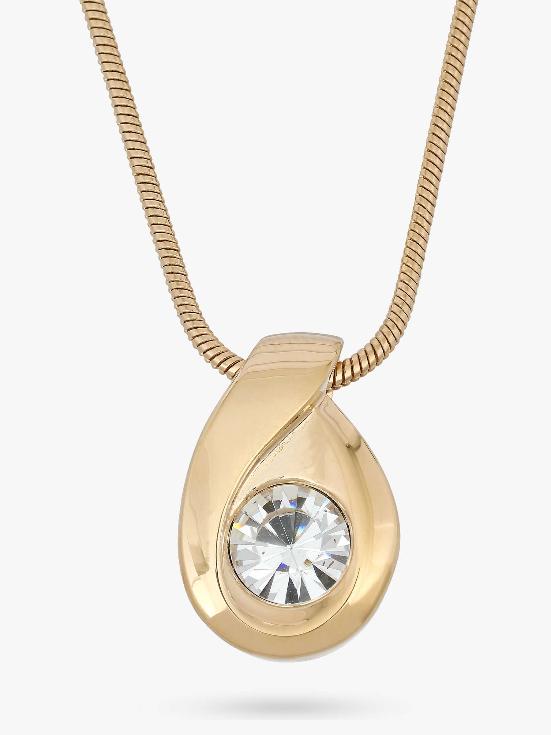 Buy Eclectica Vintage Gold Plated Swarovski Crystal Teardrop Pendant Necklace, Gold Online at johnlewis.com