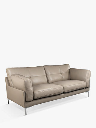 John Lewis Java II Medium 2 Seater Leather Sofa, Metal Leg