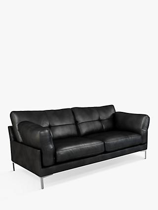 John Lewis & Partners Java II Medium 2 Seater Leather Sofa, Metal Leg
