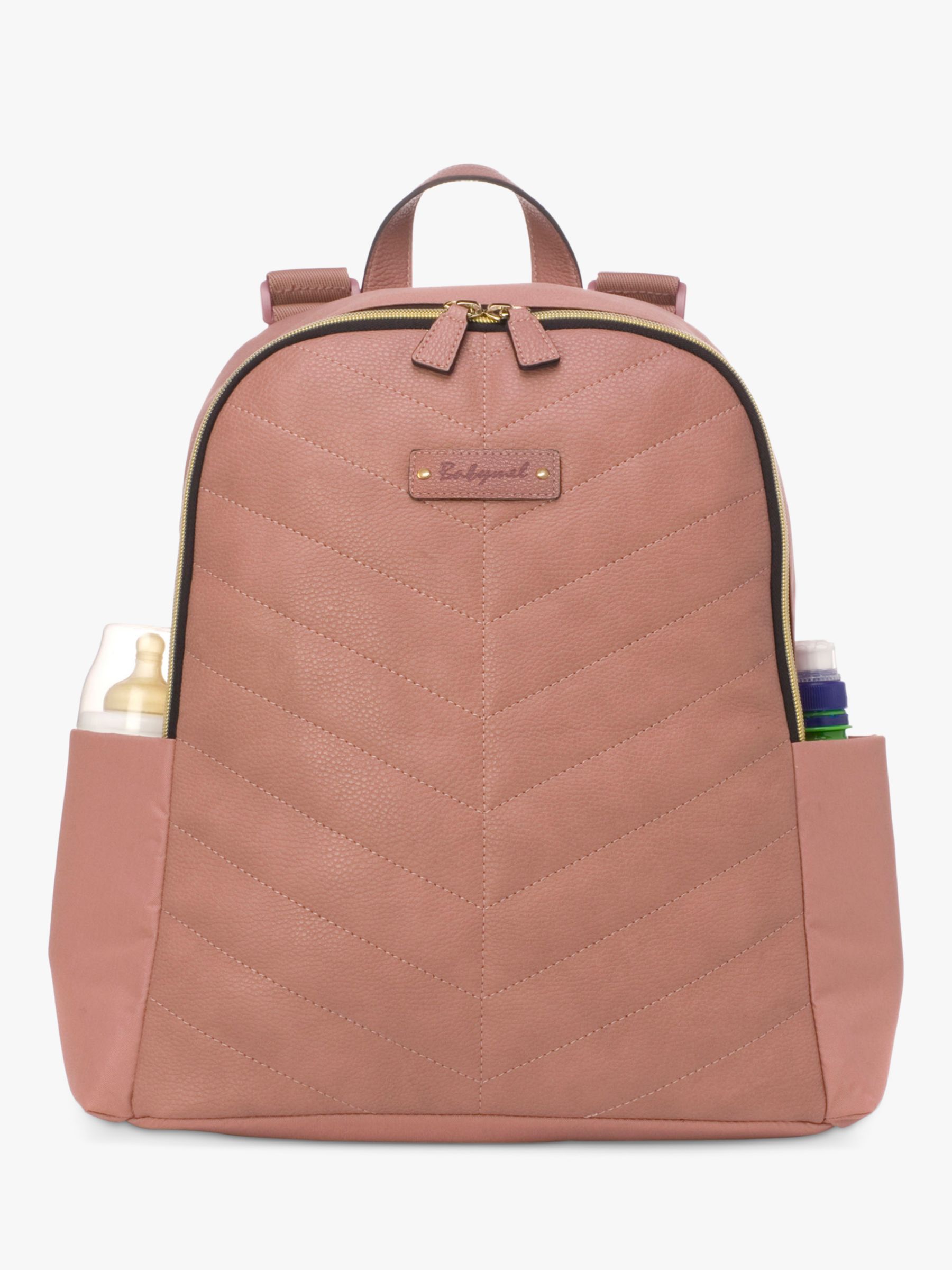pink leather changing bag