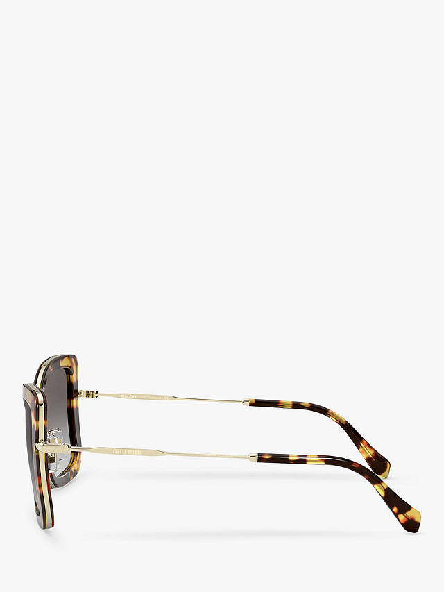 Miu Miu MU 55VS Women's Square Sunglasses, Light Havana