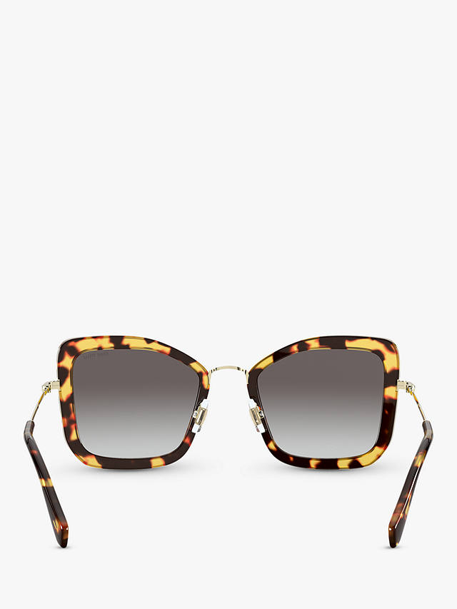 Miu Miu MU 55VS Women's Square Sunglasses, Light Havana