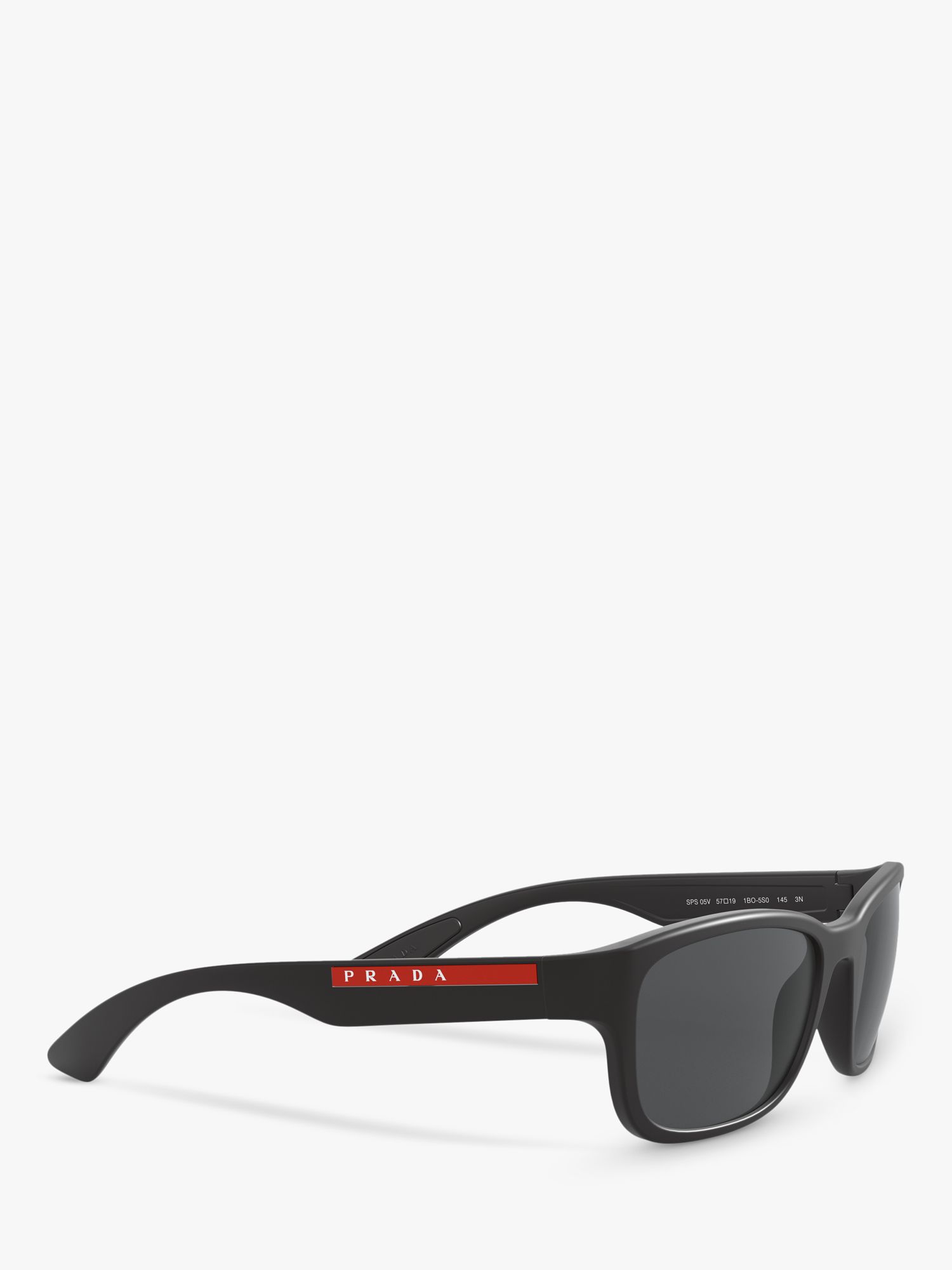 Prada Ps 05vs Mens Rectangular Sunglasses Black At John Lewis And Partners 