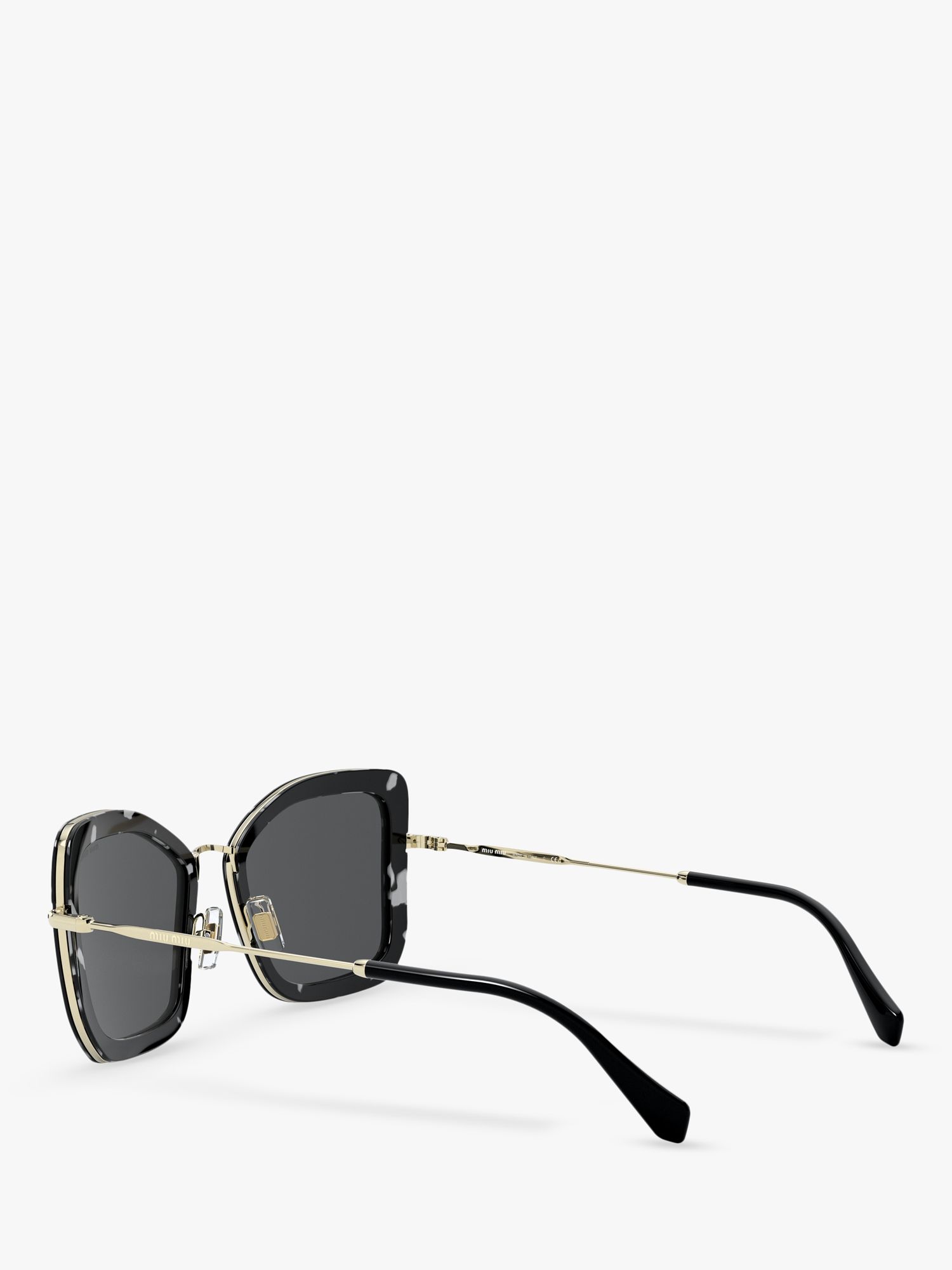 Buy Miu Miu MU 55VS Women's Irregular Sunglasses, Black/Grey Online at johnlewis.com