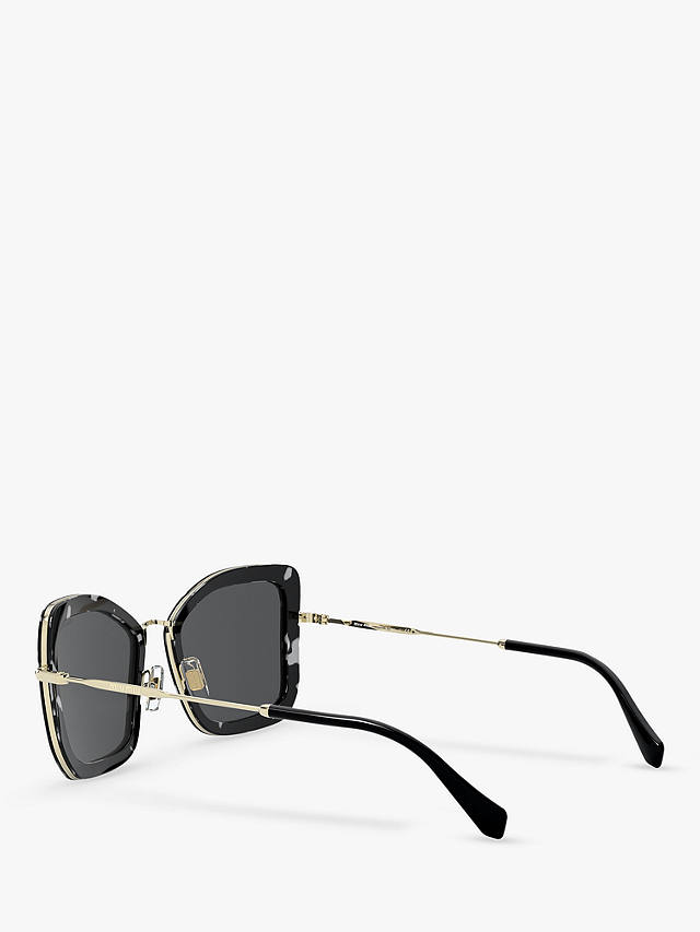 Miu Miu MU 55VS Women's Irregular Sunglasses, Black/Grey