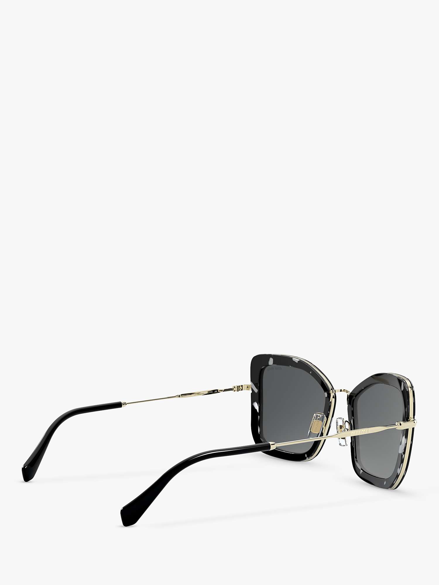 Buy Miu Miu MU 55VS Women's Irregular Sunglasses, Black/Grey Online at johnlewis.com