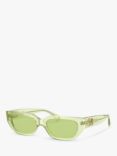 Valentino VA4080 Women's Rectangular Sunglasses, Green Fluo