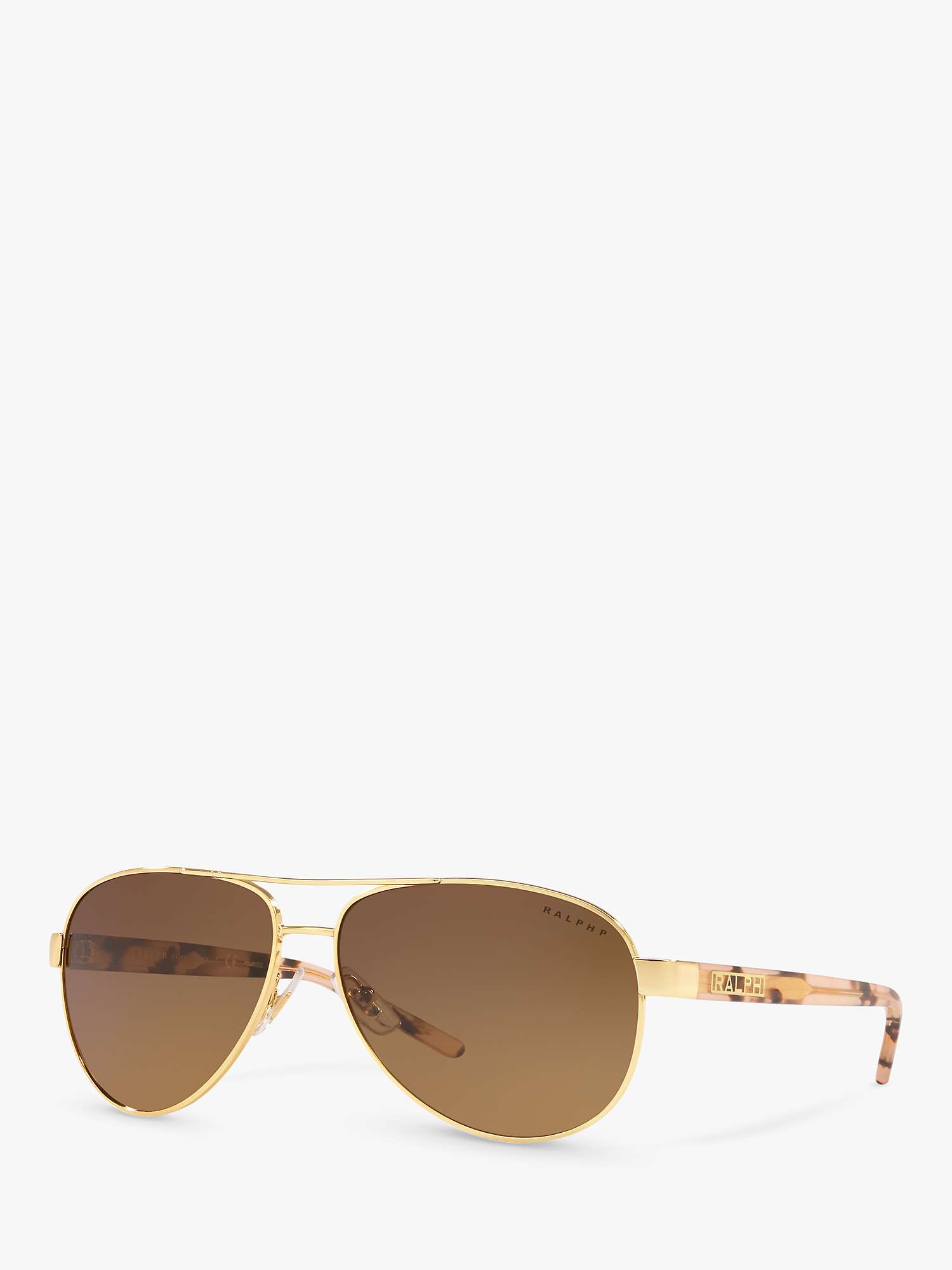 Buy Ralph Lauren RA4004 Women's Aviator Sunglasses, Gold/Brown Online at johnlewis.com
