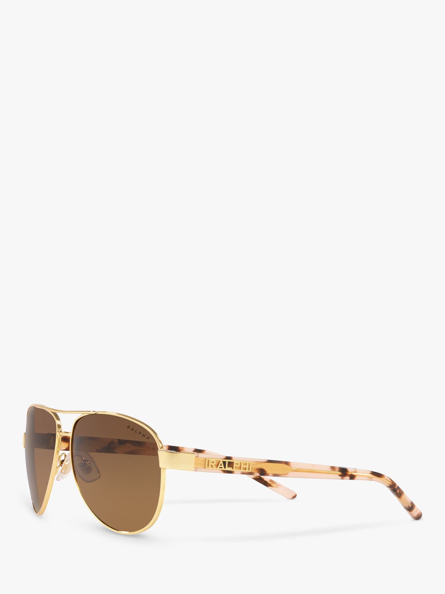 Ralph Lauren RA4004 Women's Aviator Sunglasses, Gold/Brown at John Lewis &  Partners