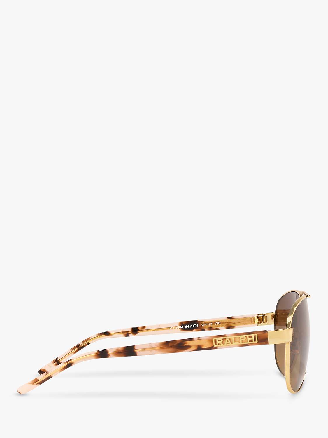 Buy Ralph Lauren RA4004 Women's Aviator Sunglasses, Gold/Brown Online at johnlewis.com