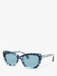 Ralph RA5264 Women's Butterfly Sunglasses, Spotted Havana Blue