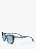 Ralph RA5264 Women's Butterfly Sunglasses, Spotted Havana Blue
