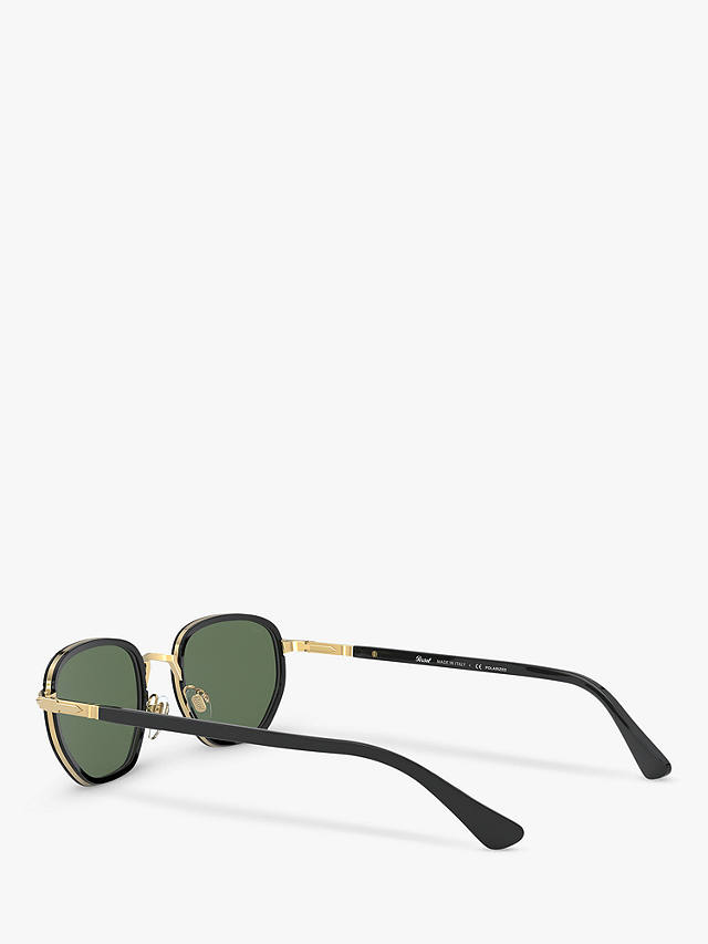 Persol PO2471S Men's Oval Sunglasses, Black/Gold