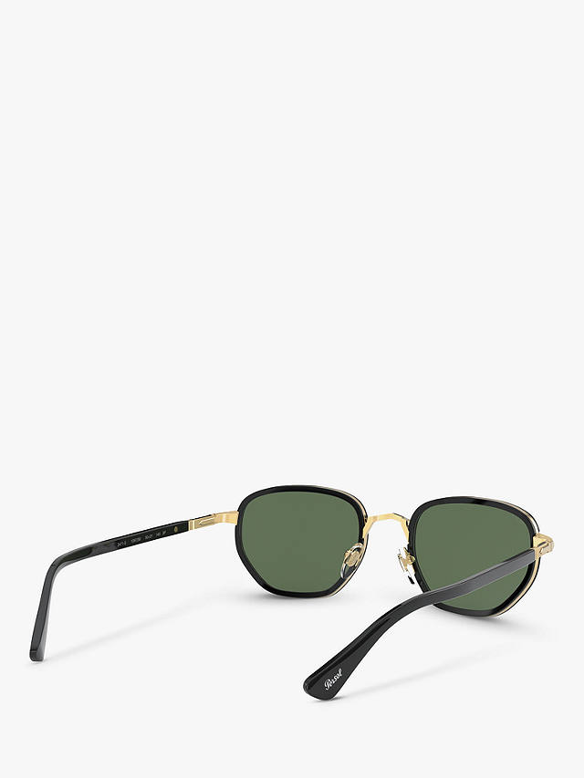 Persol PO2471S Men's Oval Sunglasses, Black/Gold