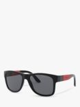 Ralph Lauren PH4162 Men's Square Sunglasses, Matte Black/Grey