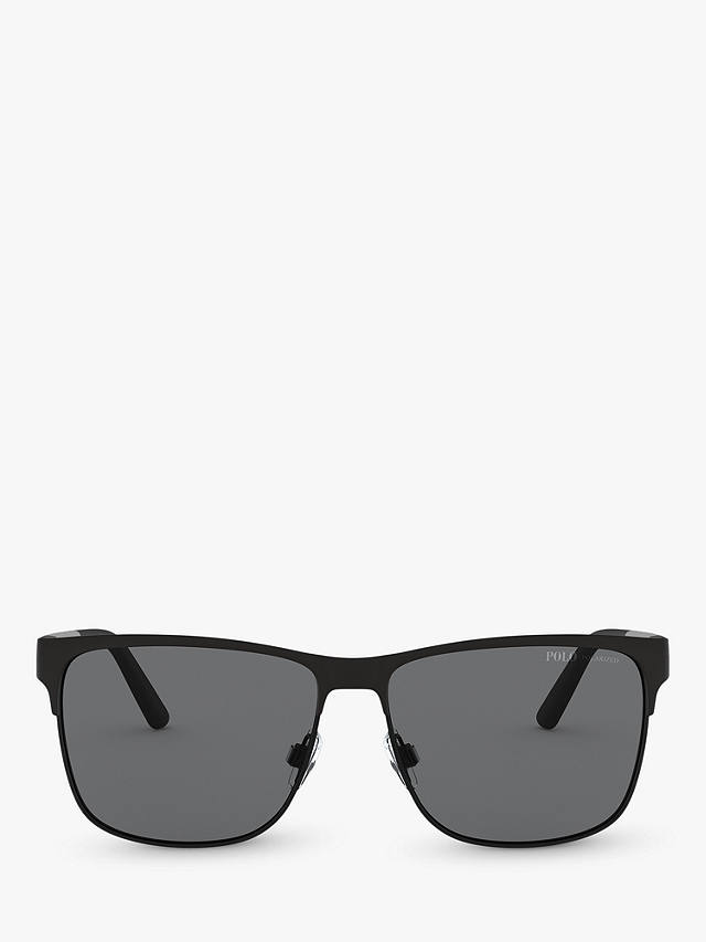 Ralph Lauren PH3128 Men's Square Sunglasses, Black/Grey