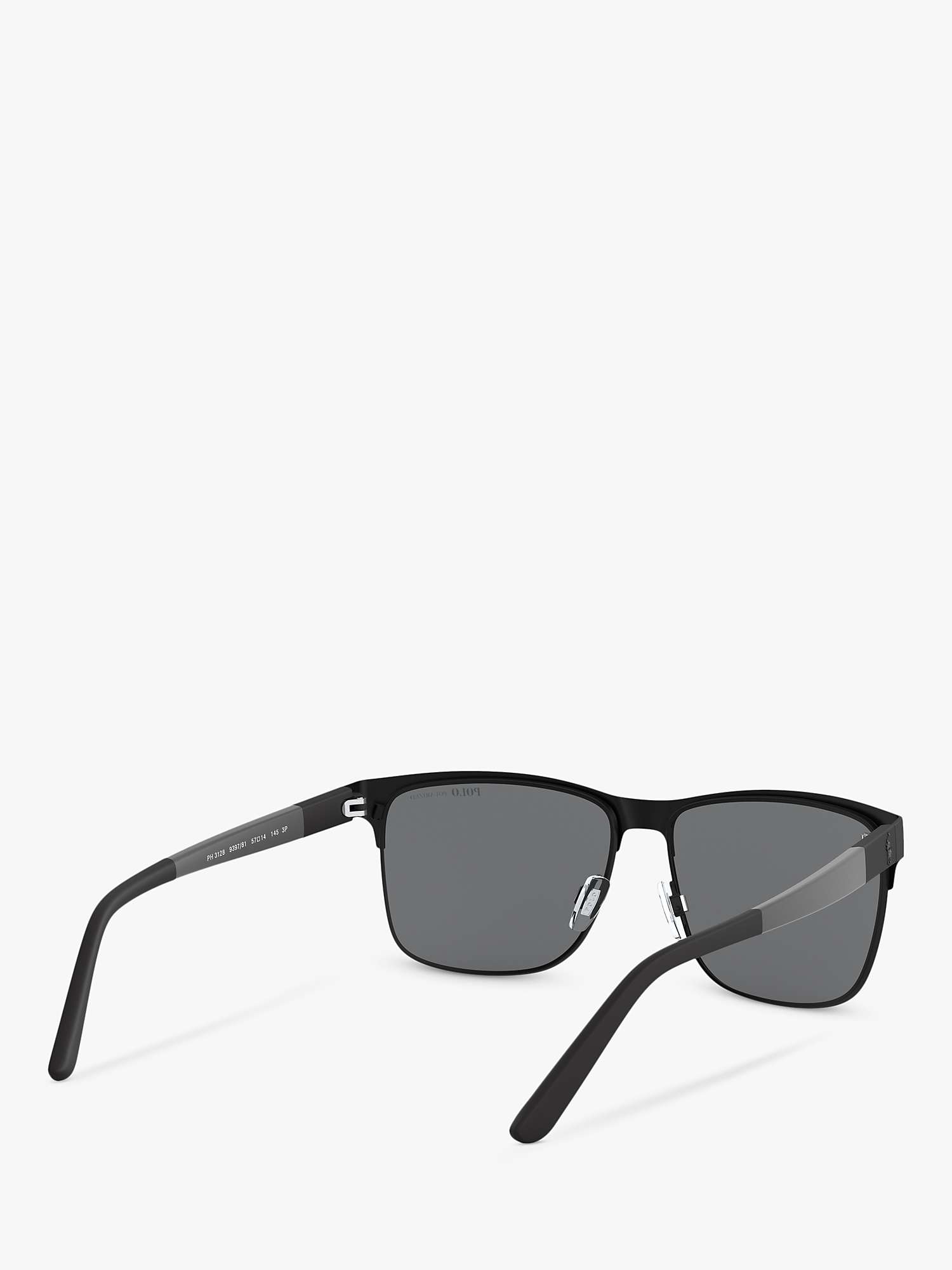 Buy Ralph Lauren PH3128 Men's Square Sunglasses, Black/Grey Online at johnlewis.com