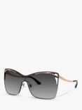 BVLGARI BV6138 Women's Cat's Eye Sunglasses, Rose Gold/Black Gradient