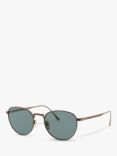 Persol PO5002ST Men's Oval Sunglasses, Bronze/Blue