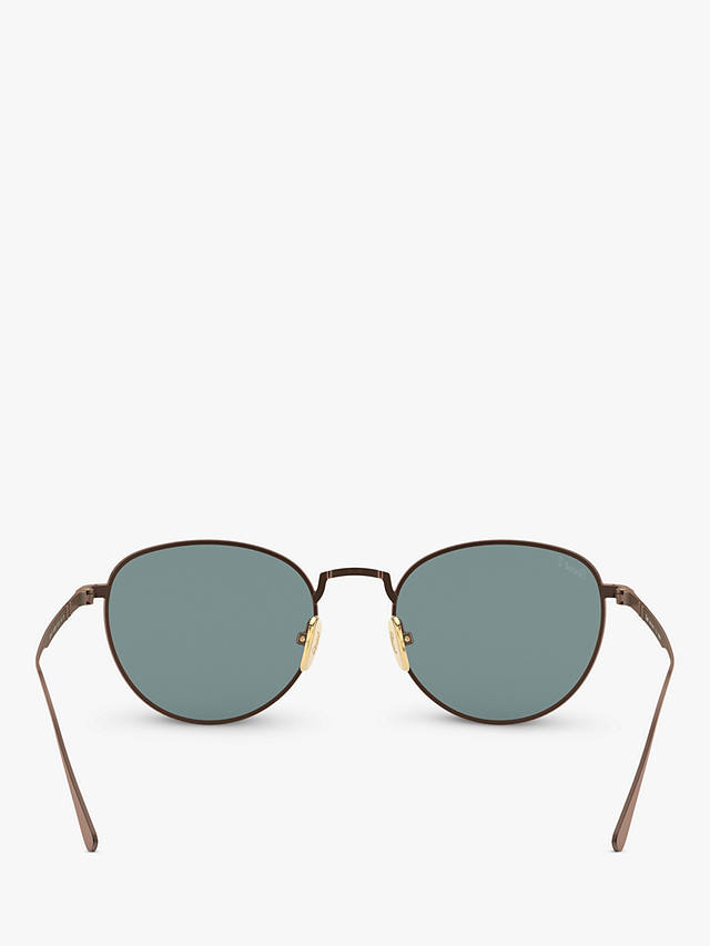 Persol PO5002ST Men's Oval Sunglasses, Bronze/Blue