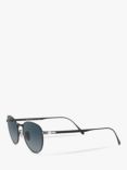 Persol PO5002ST Men's Oval Sunglasses, Black/Blue Gradient