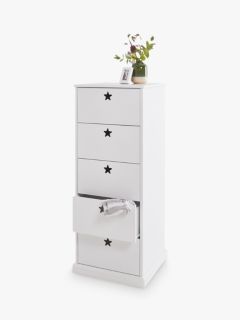 Great Little Trading Co Star Bright Tall 5 Drawer Chest, White