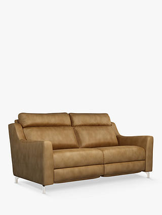 John Lewis Elevate Large 2 Seater Leather Sofa, Metal Leg