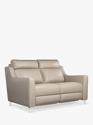 John Lewis Elevate Medium 2 Seater Leather Sofa, Metal Leg