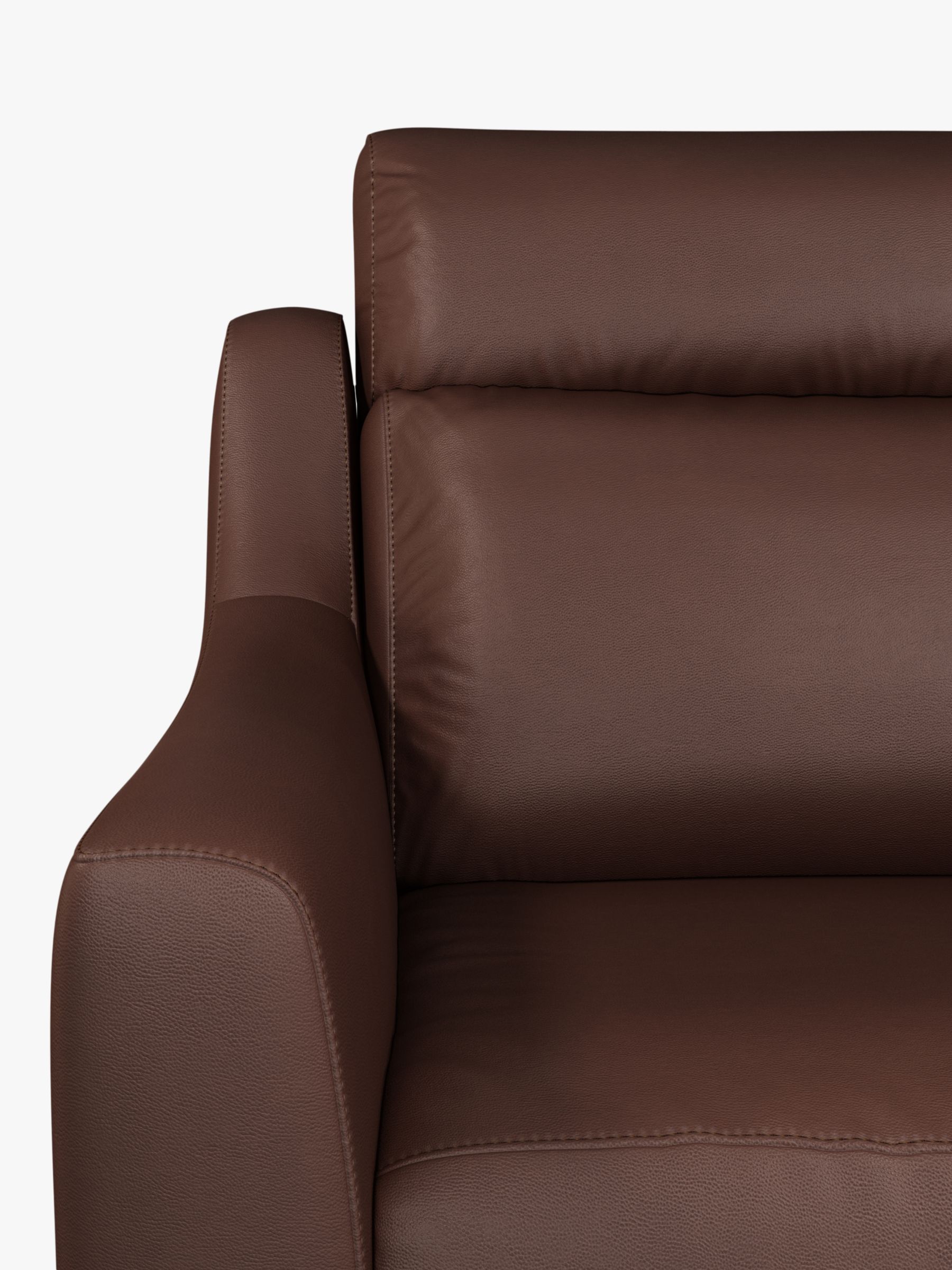 John Lewis Elevate Leather Armchair, Metal Leg, Winchester Chocolate