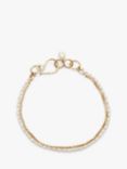 Leah Alexandra Liberty Freshwater Pearl Box Chain Bracelet, Gold/White