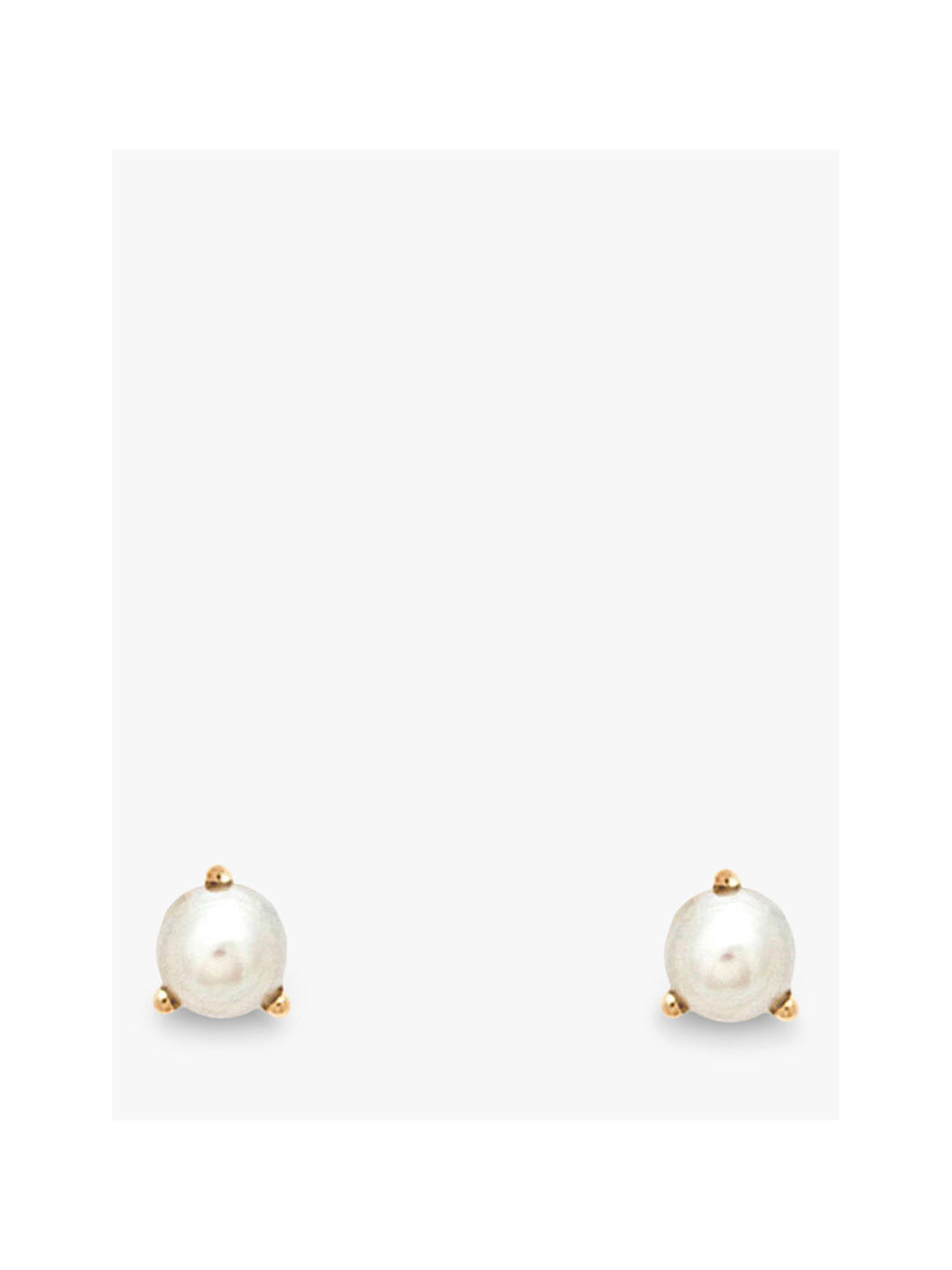 Leah Alexandra Freshwater Pearl Stud Earrings, Gold/White