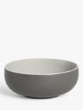 John Lewis Puritan Stoneware Cereal Bowls, Set of 4, 15cm, Dark Grey