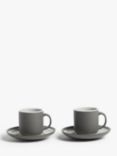 John Lewis Puritan Stoneware Espresso Cup & Saucer, Set of 2, 90ml