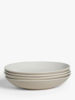 John Lewis Puritan Pasta Bowls, Set of 4, , Putty