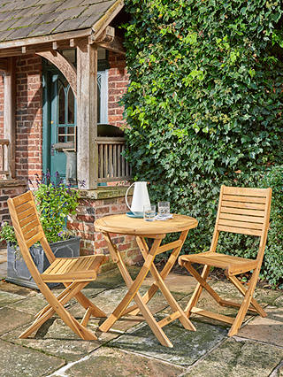 KETTLER RHS Chelsea Garden Bistro Table & Chairs Set, FSC-Certified (Eucalyptus Wood), Natural