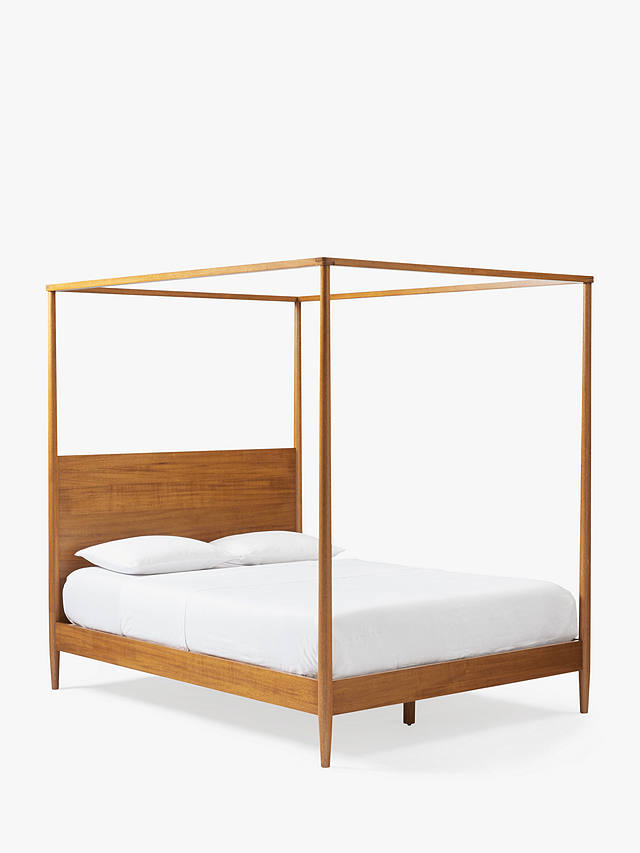West Elm Mid Century Canopy Bed Frame, King Size Wooden Canopy Bed Frame