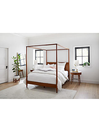 West Elm Mid Century Canopy Bed Frame, King Size Wood Canopy Bed Frame